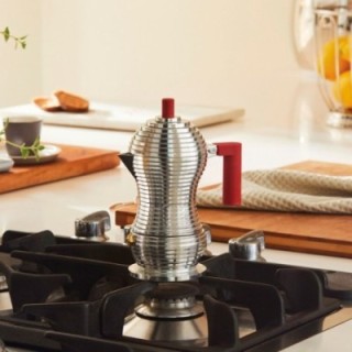 Alessi Pulcina 1 kopp. espressokanna röd