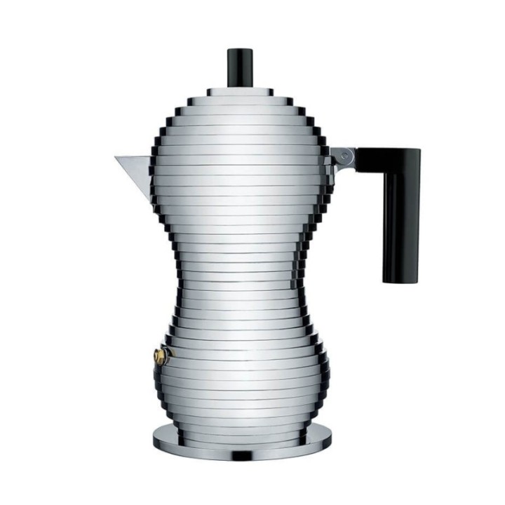 Alessi Pulcina 3 koppar espressokanna svart