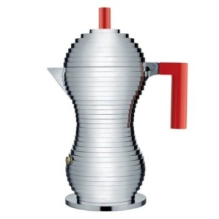 Alessi Pulcina Induktion 6 Koppar Espressokanna Röd