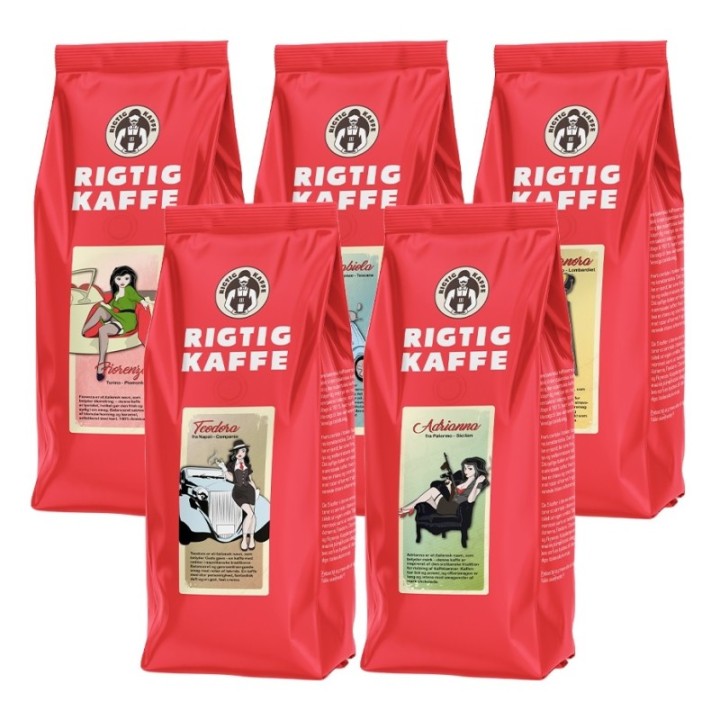 Rigtig Kaffe Mixpaket 2,5kg Hela kaffebönor