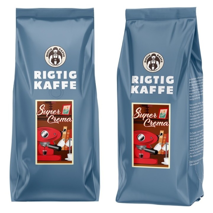 Rigtig Kaffe Super Crema vid/24kg Hela kaffebönor