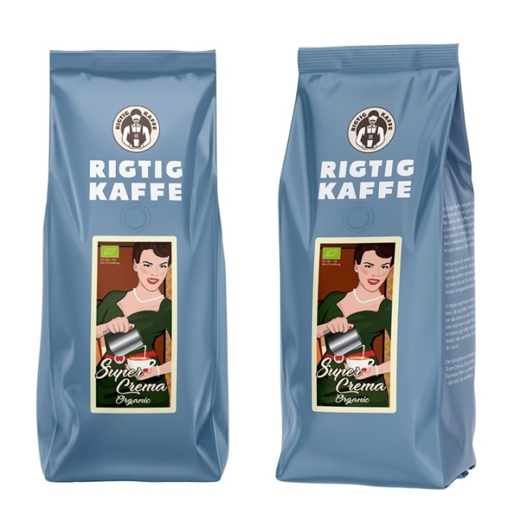 Rigtig Kaffe Super Crema Ekologisk à/24 kg Hela kaffebönor