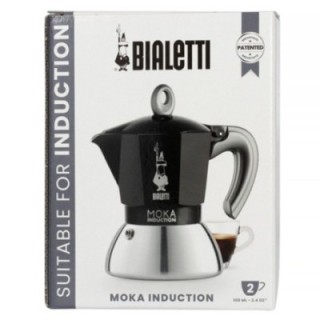 Bialetti Moka Induction 2 koppar espressokanna svart