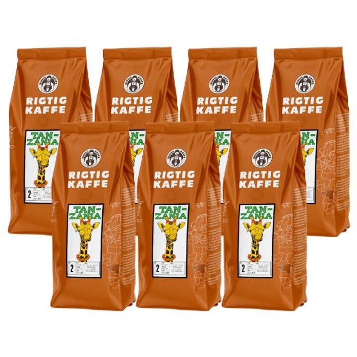 Rigtig Kaffe Tanzania No. 2 - 7x400g Hela kaffebönor