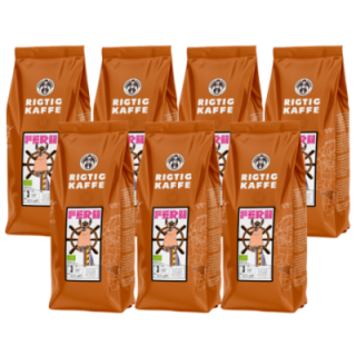 Rigtig Kaffe Peru nr. 3 - 7x400g Hela kaffebönor