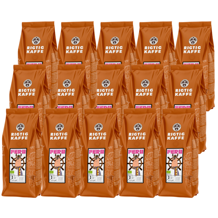 Rigtig Kaffe Peru No. 3 - 15x400g Hela kaffebönor