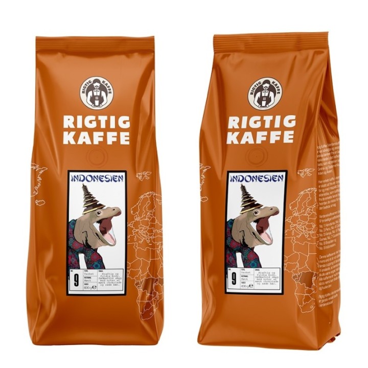 Rigtig Kaffe Indonesien Nr. 9 - 7x400g Hela kaffebönor