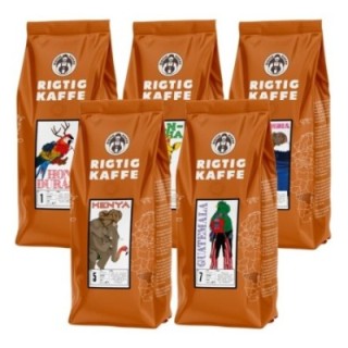 Rigtig Kaffe Världens Kaffe Mixpaket 5x400g Hela kaffebönor