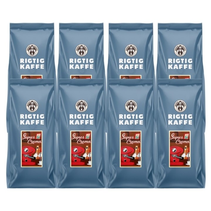Rigtig Kaffe Super Crema 8 kg hela kaffebönor