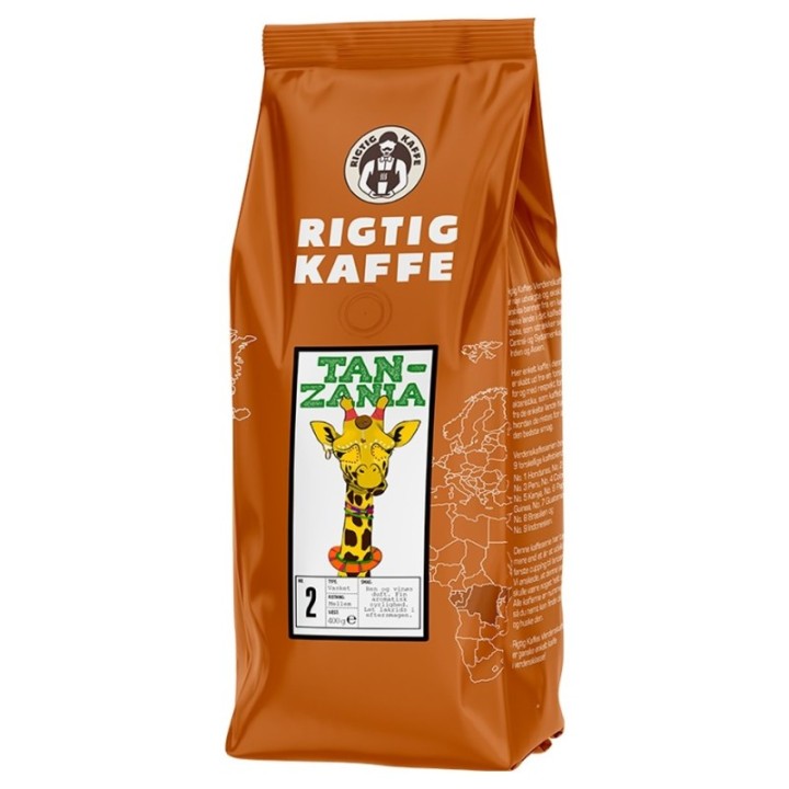 Rigtig Kaffe Tanzania Nr. 2 per/24kg Hela kaffebönor