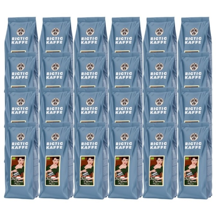 Rigtig Kaffe Super Crema Ekologisk 12 kg Hela kaffebönor