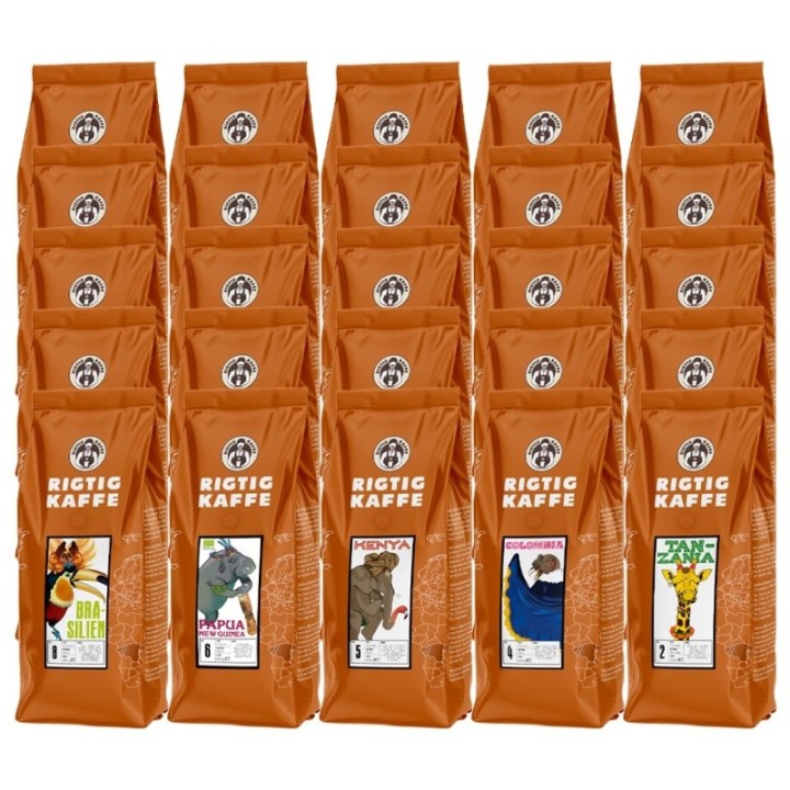 Rigtig Kaffe Mixpaket 10kg Hela kaffebönor
