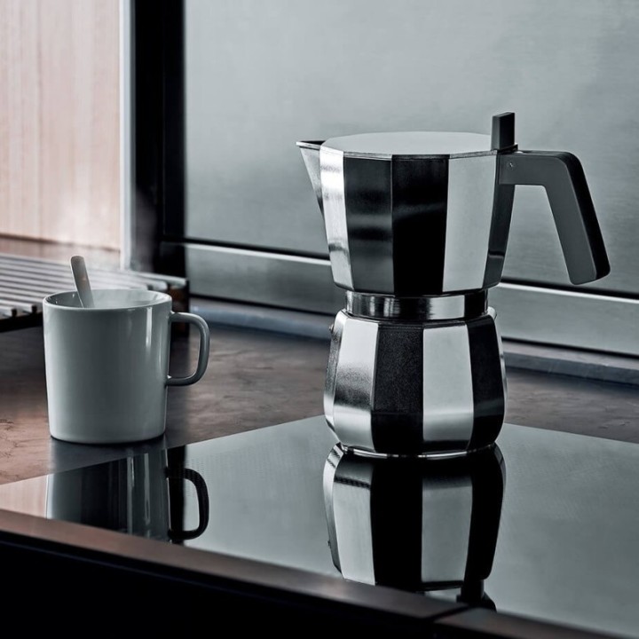 Alessi Moka Induktion 9 koppar espressokanna Alu