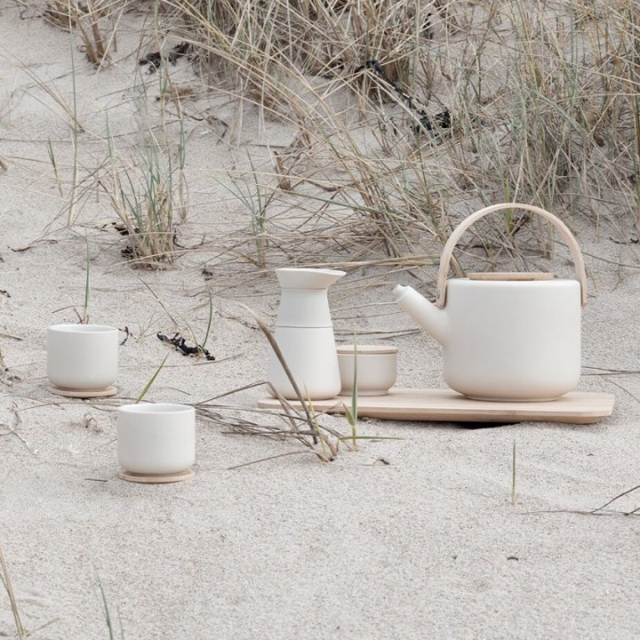 Stelton Theo mugg inkl. underlägg 1 st Sand