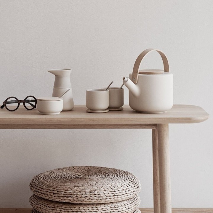 Stelton Theo mugg inkl. underlägg 1 st Sand