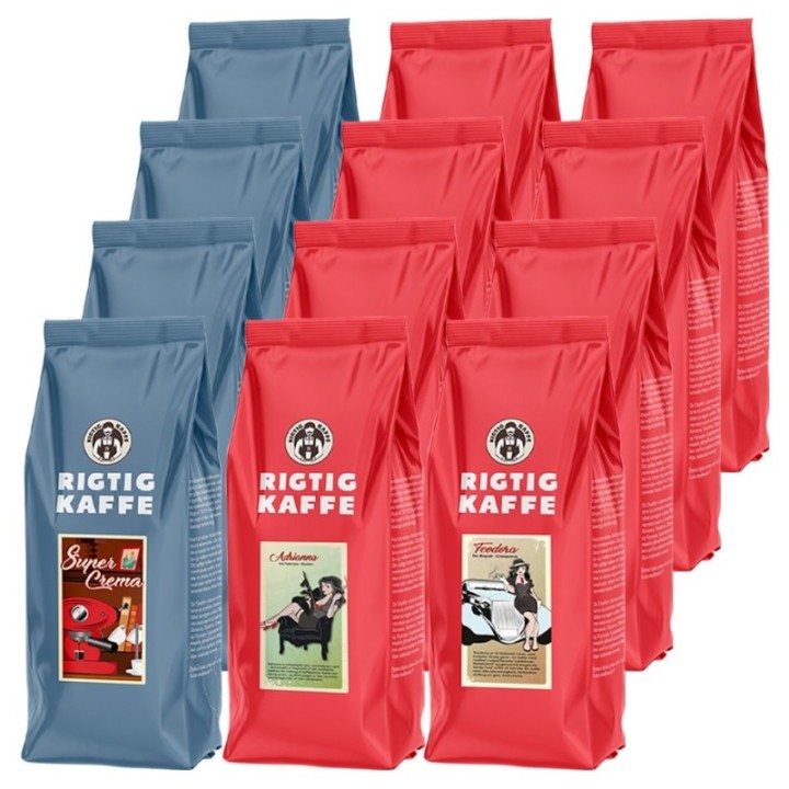 Rigtig Kaffe Mixpaket 12 kg Hela kaffebönor
