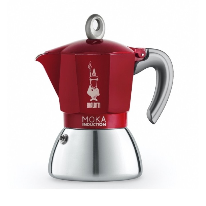 Bialetti Moka Induction 6 kop. Espressokanna röd