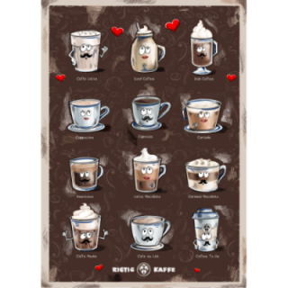 Kaffeposter Rigtig Kaffe KAFFEDRYCKER 50x70cm
