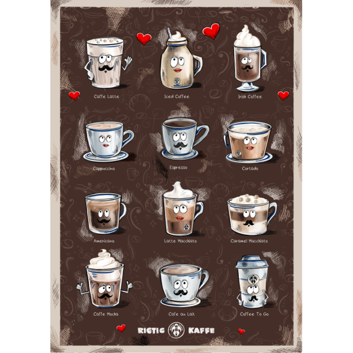 Kaffeposter Rigtig Kaffe KAFFEDRYCKER 50x70cm