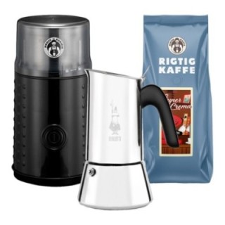 House of Barista Kaffekvarn inkl. Bialetti Venus 4-kopps espressokanna och kaffe