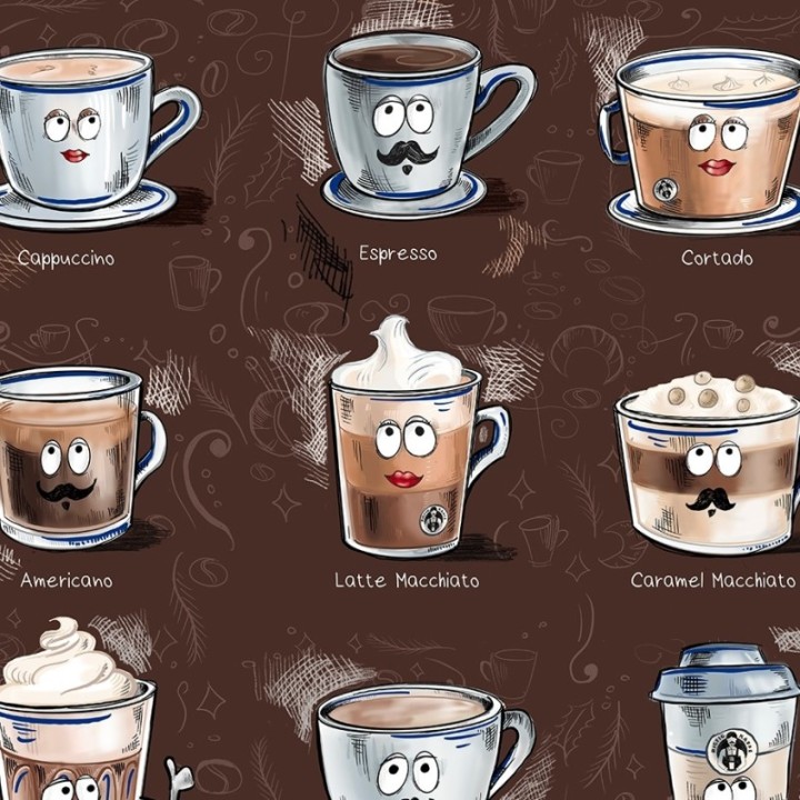 Kaffeposter Rigtig Kaffe 2 bruna affischer 21x30 cm