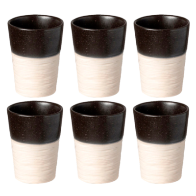 Costa Nova Notos Mugg 6 st 0,13L Svart/Kräm