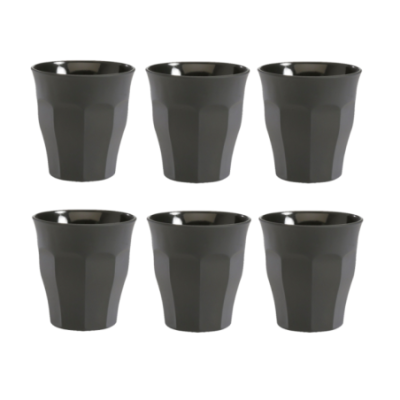 Duralex Picardie Kaffeglas 9 cl 6 st Svart