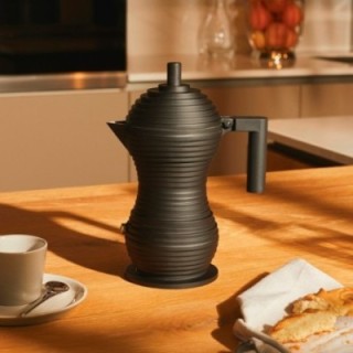 Alessi Pulcina 3 koppar espressokanna svart