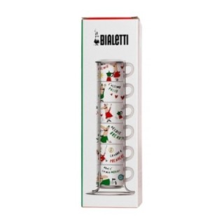 Bialetti Espressokoppar inkl. ställ 6 st motiv