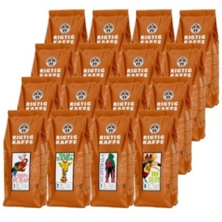 Rigtig Kaffe Mixpaket Världskaffe 6,4kg Hela kaffebönor