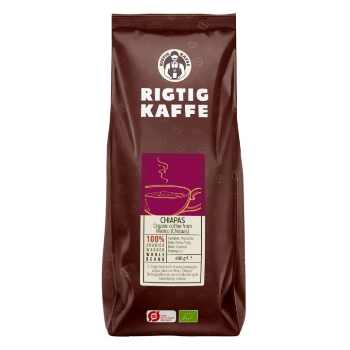 Rigtig Kaffe Ekologisk Chiapas 400g Hela kaffebönor