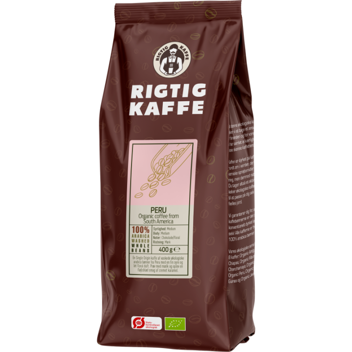 Rigtig Kaffe Ekologisk Peru 400g Hela kaffebönor