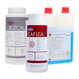 Urnex Backflushpulver & Avkalkningspulver inkl. mjölkrengöringsmedel