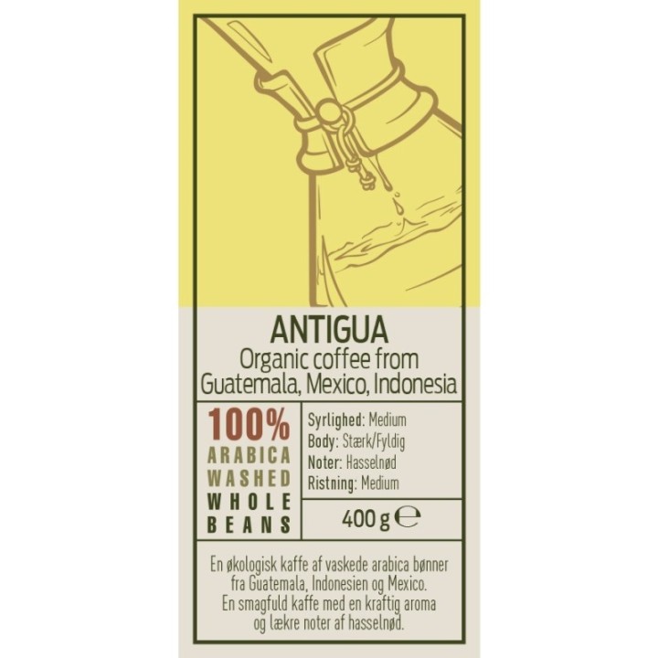 Rigtig Kaffe Ekologisk Antigua 7x400g Hela kaffebönor