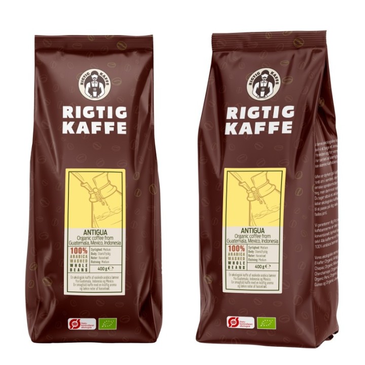 Rigtig Kaffe Ekologisk Antigua 15x400g Hela kaffebönor