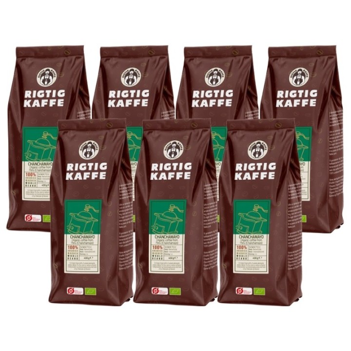 Rigtig Kaffe Ekologisk Chanchamayo 7x400g Hela kaffebönor
