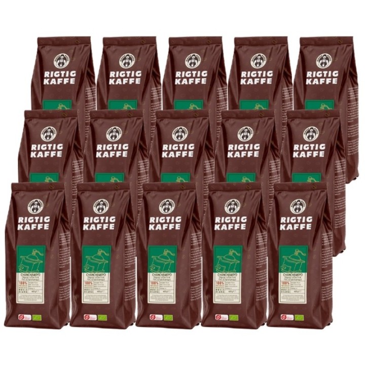 Rigtig Kaffe Ekologisk Chanchamayo 15x400g Hela kaffebönor