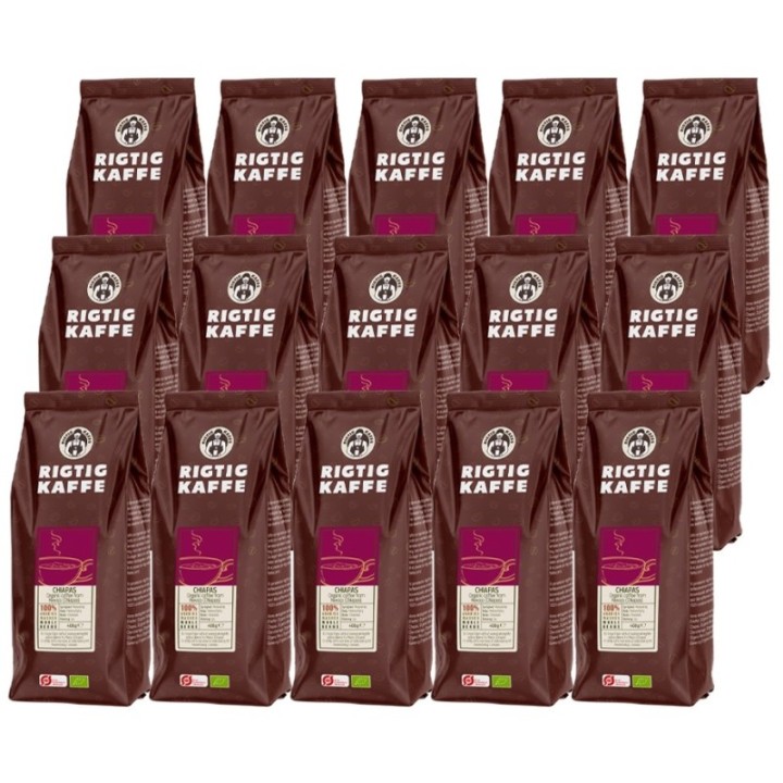 Rigtig Kaffe Ekologisk Chiapas 15x400g Hela kaffebönor