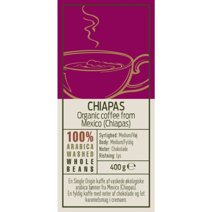 Rigtig Kaffe Ekologisk Chiapas 15x400g Hela kaffebönor