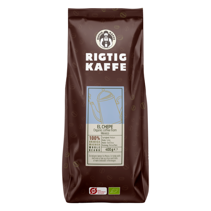 Rigtig Kaffe Ekologisk El Chebe 15x400g Hela kaffebönor