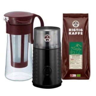 Hario Mizudashi Iskaffebryggare Inkl. House of Barista Kaffekvarn & 400 g Kaffe