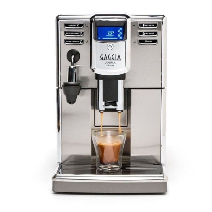 Gaggia Anima Deluxe Stål/Svart Espressomaskin inkl. 6x400g Rigtig Kaffe Ekologisk