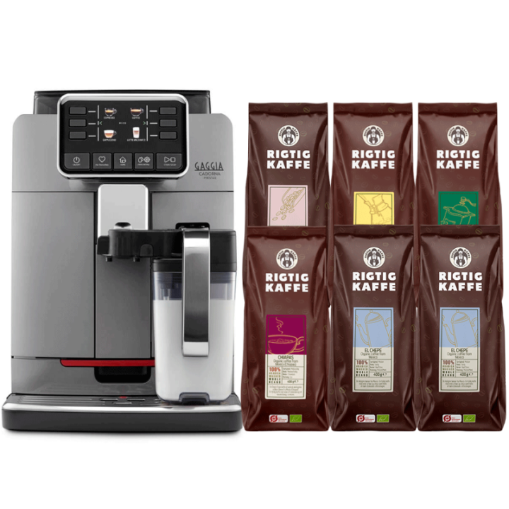 Gaggia Cadorna Prestige espressomaskin inkl. 6x400g Rigtig Kaffe ekologiskt