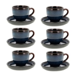 Bitz Espresso med underkopp 7 cl 6 st Mörkblå/Svart