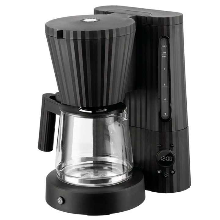 Alessi Plissé Kaffemaskin Svart
