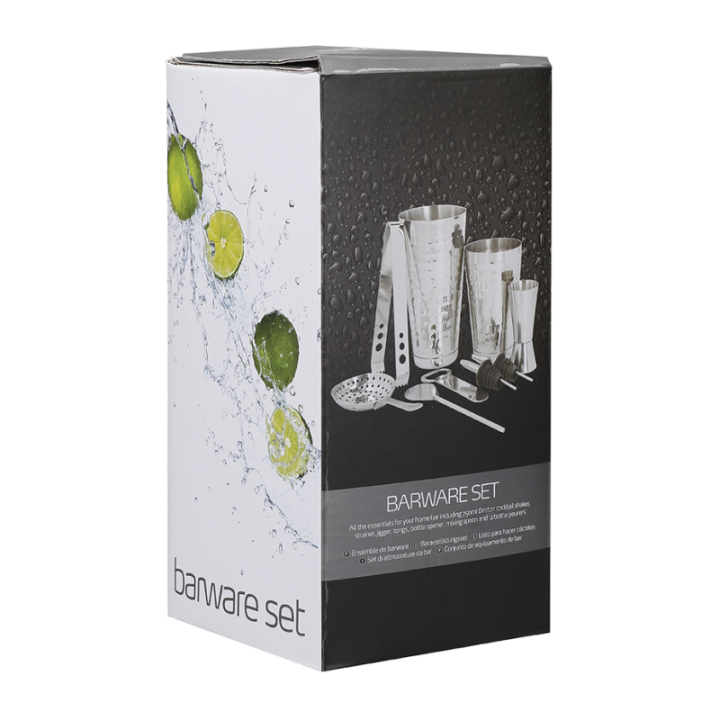 BarCraft Boston Barsats 8 delar Stål