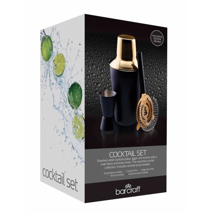 BarCraft Barset 3 delar Svart/Guld
