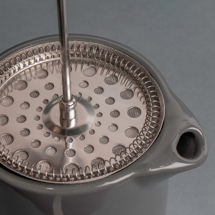 La Cafetière Barcelona 6 koppar stempelkanna inkl. mugg Cool grå