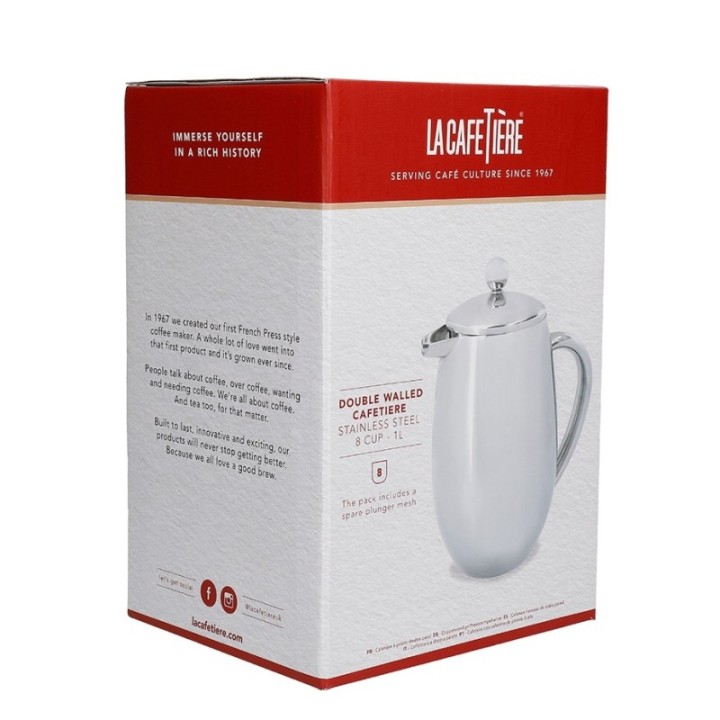 La Cafetière 8 Kop. Stempelkanna Stål