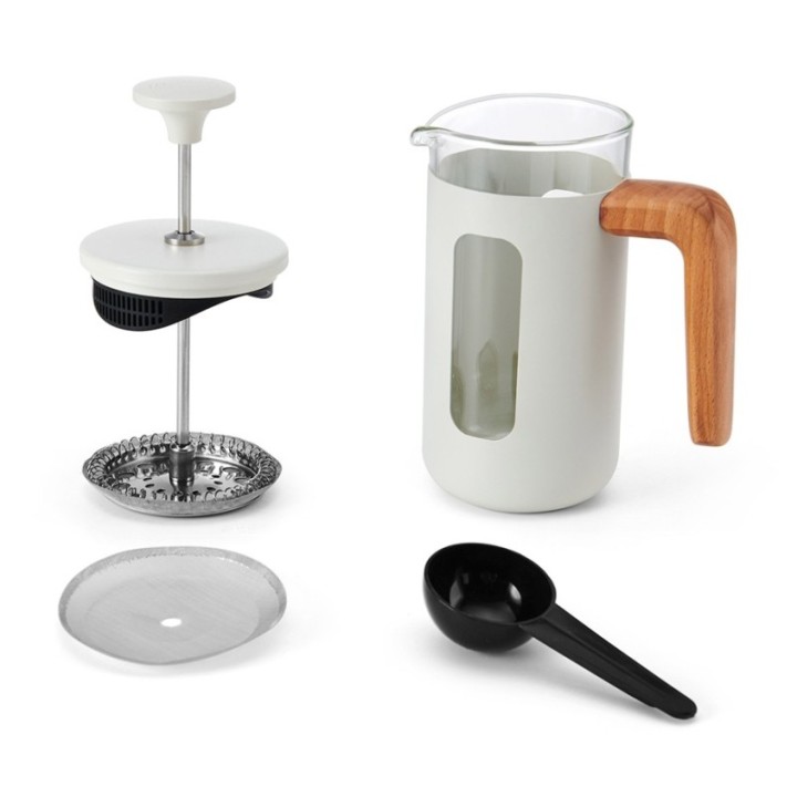 La Cafetière Pisa 3-kopps stempelkanna Vit